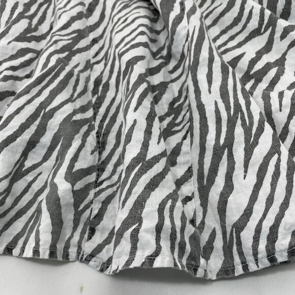 Match Point Linen Blouse Tunic Lagenlook Women Size S Zebra Stripes Loose Relax - Picture 12 of 12